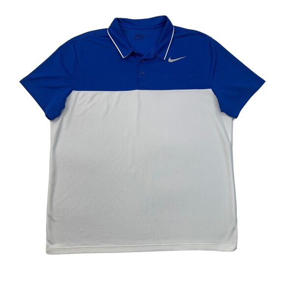 Nike Polo Shirt Mens XL Extra Large Cobalt Blue Standard Fit Performance Golf - Picture 1 of 13